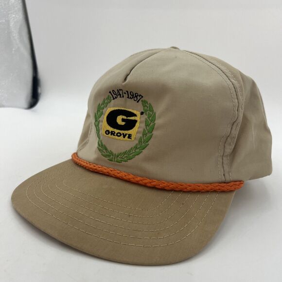 Grove 1987 Patch Hat Vintage Blue Snapback Trucker Cap Made USA - Picture 4 of 8